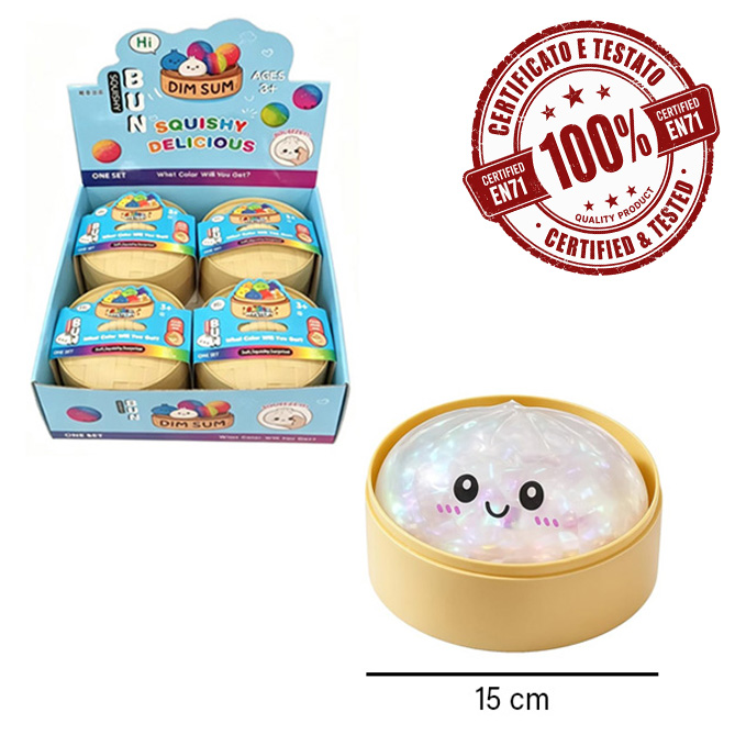 SQUISHY Ravioli Glitter (Dumpling) 15cm TPR+PVA In display da 4pz ass…x4…x12